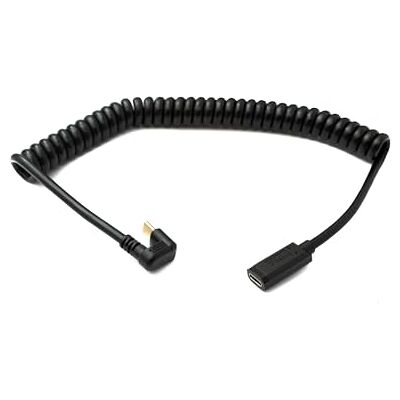 SYSTEM-S USB 3.1 type C kabel 100 cm stekker naar bus 5 Gbit/s spiraal U Turn 180° hoek adapter SYSTEM-S USB 3.1 type C kabel 100 cm stekker naar bus 5 Gbit/s spiraal U Turn 180° hoek adapter
