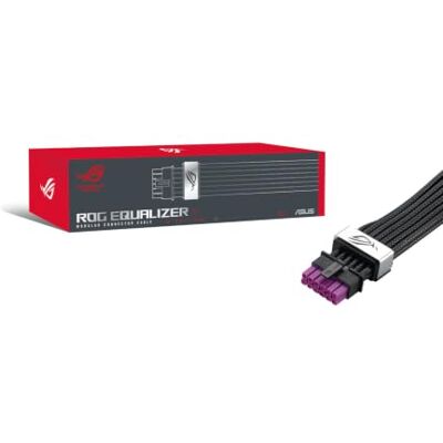 Asus ROG Equalizer, PCIe-kabel 12 V-2 x 6, compatibel met ATX 3.1 & PCIe 5.1, reductie van stroomschommelingen, geavanceerde bescherming van de grafische kaart, belastingsmanagement, wit Asus ROG Equalizer, PCIe-kabel 12 V-2 x 6, compatibel met ATX 3.1 & PCIe 5.1, reductie van stroomschommelingen, geavanceerde bescherming van de grafische kaart, belastingsmanagement, wit