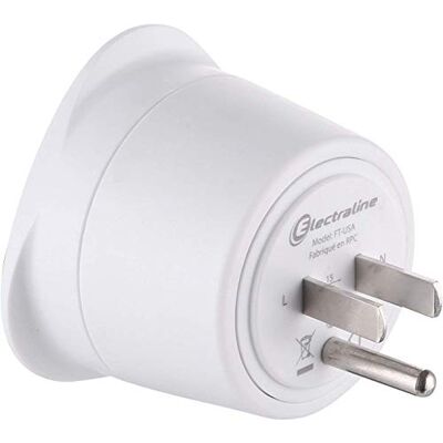 Electraline 70054 reisadapter Frankrijk, 2-polig, Europa op 3-polig, VS, wit Electraline 70054 reisadapter Frankrijk, 2-polig, Europa op 3-polig, VS, wit