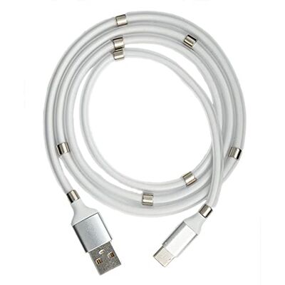 SYSTEM-S USB 3.1 zelfoprollende kabel 1 m type C stekker naar 2.0 type A stekker in wit SYSTEM-S USB 3.1 zelfoprollende kabel 1 m type C stekker naar 2.0 type A stekker in wit