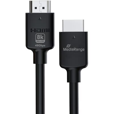 MediaRange HDMI Ultra High Speed Ethernet-kabel (Ver. 2.1), 48 Gbps, 2,0 m, zwart MediaRange HDMI Ultra High Speed Ethernet-kabel (Ver. 2.1), 48 Gbps, 2,0 m, zwart
