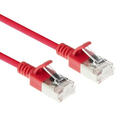 ACT Rode 0,5 meter LSZH S/FTP CAT6A Slimline patchkabel snagless met RJ45-stekkers DB7500 ACT Rode 0,5 meter LSZH S/FTP CAT6A Slimline patchkabel snagless met RJ45-stekkers DB7500