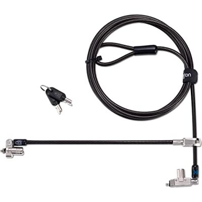 Kensington Slim N17 2.0 Laptop Slot met Sleutel en Dubbel Slothoofd voor Wedgevormige Sleuven, Vergrendelbare Veiligheidskabel voor Dell, Lie Flat Slim Line, Koolstofstalen Kabel 1,8 Meter (K60508WW) Kensington Slim N17 2.0 Laptop Slot met Sleutel en Dubbel Slothoofd voor Wedgevormige Sleuven, Vergrendelbare Veiligheidskabel voor Dell, Lie Flat Slim Line, Koolstofstalen Kabel 1,8 Meter (K60508WW)