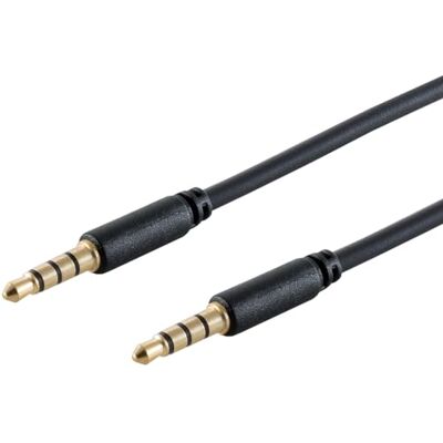 1aTTack.de 1x 1,5m Zwarte 3,5mm TRRS audiokabel stereo mini-jack naar mini-jack vergulde contacten gegoten connectoren voor stabiele signaaloverdracht 1aTTack.de 1x 1,5m Zwarte 3,5mm TRRS audiokabel stereo mini-jack naar mini-jack vergulde contacten gegoten connectoren voor stabiele signaaloverdracht