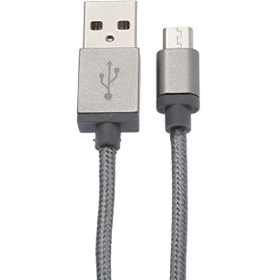 APM 570345 USB-kabel, USB 2.0, USB A/Micro USB stekker/stekker nylon 1 m grijs sideral APM 570345 USB-kabel, USB 2.0, USB A/Micro USB stekker/stekker nylon 1 m grijs sideral