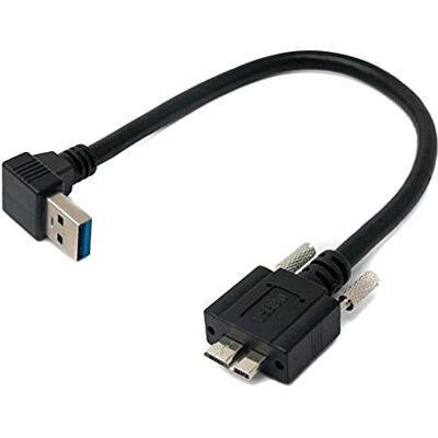 SYSTEM-S USB 3.0 kabel 30 cm Micro B stekker naar A stekker schroef hoek adapter zwart SYSTEM-S USB 3.0 kabel 30 cm Micro B stekker naar A stekker schroef hoek adapter zwart