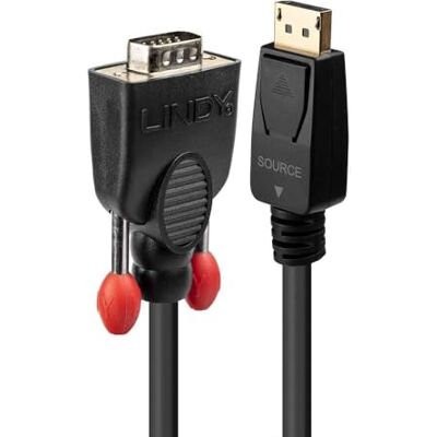 LINDY 41940 DisplayPort naar VGA Kabel - 0,5m LINDY 41940 DisplayPort naar VGA Kabel - 0,5m