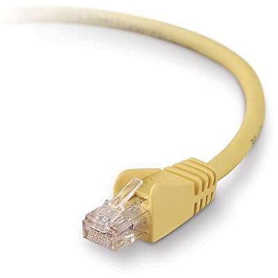 Belkin Cat5e netwerkkabel geel, 50cm UTP/snagless/stekker: RJ45/ Lengte: 0,5 m/afscherming: nee/normen: Cat5e Belkin Cat5e netwerkkabel geel, 50cm UTP/snagless/stekker: RJ45/ Lengte: 0,5 m/afscherming: nee/normen: Cat5e