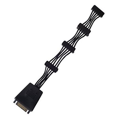 Silverstone SST-CP06-E4 SATA-adapterkabel, 1 naar 4 SATA-stekkers (Super Flexibel), 2x 2200μF condensatoren Silverstone SST-CP06-E4 SATA-adapterkabel, 1 naar 4 SATA-stekkers (Super Flexibel), 2x 2200μF condensatoren