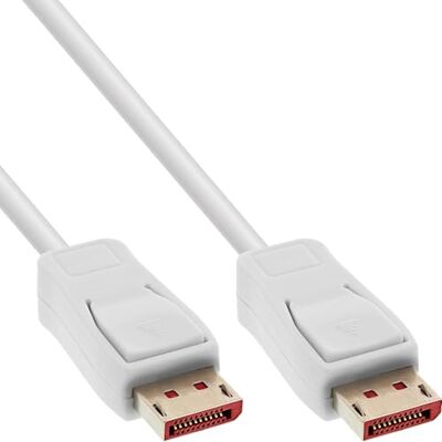 InLine DisplayPort 1.4-kabel, 8K, 60Hz, UHD 4K, 120Hz, HDR, wit, vergulde contacten, 0,5 m, 17255 W InLine DisplayPort 1.4-kabel, 8K, 60Hz, UHD 4K, 120Hz, HDR, wit, vergulde contacten, 0,5 m, 17255 W