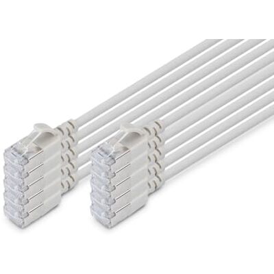 Digitus LAN-kabel Cat 6A – 1 m – 10 stuks – Slim – F/FTP – Grijs 10 Gbit/s – Afgeschermd – PoE+ – AWG 32/7 – LSZH – RJ45-netwerkkabel – Compatibel met Cat 6 en Cat 7 Digitus LAN-kabel Cat 6A – 1 m – 10 stuks – Slim – F/FTP – Grijs 10 Gbit/s – Afgeschermd – PoE+ – AWG 32/7 – LSZH – RJ45-netwerkkabel – Compatibel met Cat 6 en Cat 7