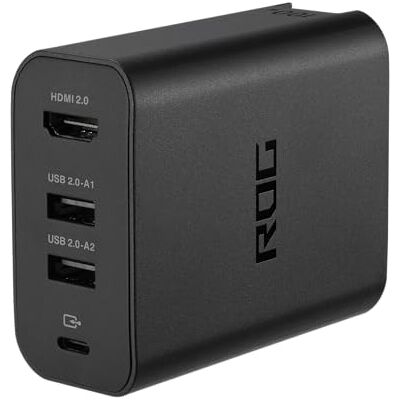 Asus ROG 100W Charger & 1,5m USB-C kabel tot 100W totaal vermogen 3 USB poorten 1 HDMI-aansluiting compact en krachtig Black Asus ROG 100W Charger & 1,5m USB-C kabel tot 100W totaal vermogen 3 USB poorten 1 HDMI-aansluiting compact en krachtig Black