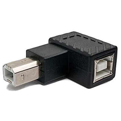 SYSTEM-S USB 2.0 Adapter type B stekker naar bus hoek kabel in zwart SYSTEM-S USB 2.0 Adapter type B stekker naar bus hoek kabel in zwart