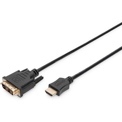 Digitus HDMI-adapterkabel type A naar DVI-D (18+1) Full HD 3m Single Link compatibel met pc, monitor, beamer polybag zwart Digitus HDMI-adapterkabel type A naar DVI-D (18+1) Full HD 3m Single Link compatibel met pc, monitor, beamer polybag zwart