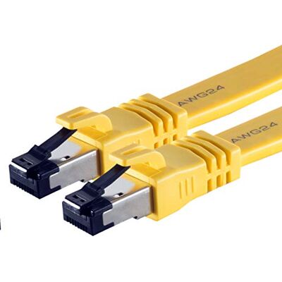 1aTTack.de 1,5 m Cat8.1 hoogwaardige patchkabel platgeel, 1 stuk 40 Gigabit netwerkkabel, Ethernet LAN-kabel, 40000 Mbits, 2000 MHz, patchkabel Cat8-kabel, LSZH UFTP PIMF Rj45 stekker, 1 x 1,5 meter 1aTTack.de 1,5 m Cat8.1 hoogwaardige patchkabel platgeel, 1 stuk 40 Gigabit netwerkkabel, Ethernet LAN-kabel, 40000 Mbits, 2000 MHz, patchkabel Cat8-kabel, LSZH UFTP PIMF Rj45 stekker, 1 x 1,5 meter