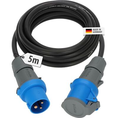 Brennenstuhl CEE 230V camping verlengkabel 5m (H07RN-F 3G2,5 kabel in de kleur zwart, camping stroomkabel voor permanent buitengebruik IP44, Made in Germany) Brennenstuhl CEE 230V camping verlengkabel 5m (H07RN-F 3G2,5 kabel in de kleur zwart, camping stroomkabel voor permanent buitengebruik IP44, Made in Germany)