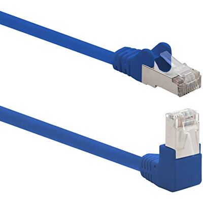1aTTack.de 3.0m CAT6 LAN-netwerkkabel RJ45 90° hoek, 1 stuk blauw Eén RJ45-stekker 90° haaks, één RJ45-stekker recht, S-FTP PIMF, Cat 6 patchkabel, LAN, router, switch, modem 1aTTack.de 3.0m CAT6 LAN-netwerkkabel RJ45 90° hoek, 1 stuk blauw Eén RJ45-stekker 90° haaks, één RJ45-stekker recht, S-FTP PIMF, Cat 6 patchkabel, LAN, router, switch, modem