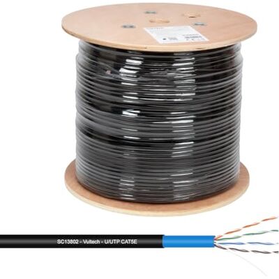 Vultech SC13802-305 spoel Lan Cat 5e UTP 305 meter 24AWG voor buiten dubbele mantel PE+LSZH CPR/PASS Ethernet netwerkkabel hogesnelheidsapparatuur 1 Gbps UV/waterbestendige coating Vultech SC13802-305 spoel Lan Cat 5e UTP 305 meter 24AWG voor buiten dubbele mantel PE+LSZH CPR/PASS Ethernet netwerkkabel hogesnelheidsapparatuur 1 Gbps UV/waterbestendige coating