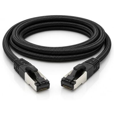1aTTack.de 2m Zwarte katoenen CAT 6a patchkabel Zwart 1 stuk Netwerkkabel Stoffen katoenen mantel Cat Cat 6a kabel RJ 45 LAN Ethernet patchkabel 500MHz 10 Gbps 1 x 2 meter 1aTTack.de 2m Zwarte katoenen CAT 6a patchkabel Zwart 1 stuk Netwerkkabel Stoffen katoenen mantel Cat Cat 6a kabel RJ 45 LAN Ethernet patchkabel 500MHz 10 Gbps 1 x 2 meter