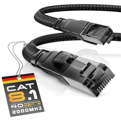 CSL-Computer CSL 7,5m CAT.8 netwerkkabel Flat 40 Gbits katoenen mantel LAN-kabel patchkabel CAT 8 Gigabit RJ45 Ethernet-kabel 4000 Mbits snelheid flatbandkabel installatiekabel Cat 6 Cat 7 CSL-Computer CSL 7,5m CAT.8 netwerkkabel Flat 40 Gbits katoenen mantel LAN-kabel patchkabel CAT 8 Gigabit RJ45 Ethernet-kabel 4000 Mbits snelheid flatbandkabel installatiekabel Cat 6 Cat 7