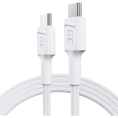 Green Cell PowerStream 1,2 m USB C 60 W, Type C Witte Kabel Nylon Oplaadkabel Snellaadkabel Power Delivery Quick Charge 3.0 voor Samsung Galaxy S21 S20 Ultra S10 S9 S8+ Note 20 10 Green Cell PowerStream 1,2 m USB C 60 W, Type C Witte Kabel Nylon Oplaadkabel Snellaadkabel Power Delivery Quick Charge 3.0 voor Samsung Galaxy S21 S20 Ultra S10 S9 S8+ Note 20 10