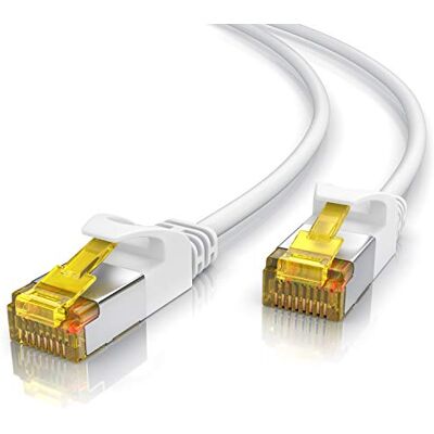 CSL-Computer CSL CAT 7 Netwerkkabel Slim 20m Patchkabel RJ45 LAN Ethernet Gigabit kabel 10.000 Mbit U/FTP PIMF afscherming Switch Router Modem PS5 XBox Series X -compatibel met CAT 6 CAT 8 wit CSL-Computer CSL CAT 7 Netwerkkabel Slim 20m Patchkabel RJ45 LAN Ethernet Gigabit kabel 10.000 Mbit U/FTP PIMF afscherming Switch Router Modem PS5 XBox Series X -compatibel met CAT 6 CAT 8 wit
