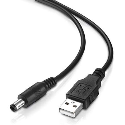 conecto Holle stekker adapter laagspanning oplaadkabel 2,5 mm USB A 60 cm DC holle stekker naar USB-A-kabel voor kleine apparaten met 5V voeding, zwart conecto Holle stekker adapter laagspanning oplaadkabel 2,5 mm USB A 60 cm DC holle stekker naar USB-A-kabel voor kleine apparaten met 5V voeding, zwart