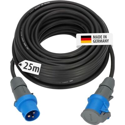 Brennenstuhl CEE 230V camping verlengkabel 25m (H07RN-F 3G2,5 kabel in de kleur zwart, camping stroomkabel voor permanent buitengebruik IP44, Made in Germany) Brennenstuhl CEE 230V camping verlengkabel 25m (H07RN-F 3G2,5 kabel in de kleur zwart, camping stroomkabel voor permanent buitengebruik IP44, Made in Germany)