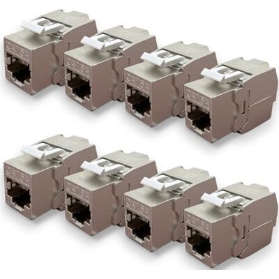 Waytex Keystone RJ45 Cat6a FTP Embases zonder gereedschap afgeschermde connectoren van verzinkt metaal 10 Gbps 500 MHz FTP afgeschermd T568 A/B AWG22-26 met kabelbinders Waytex Keystone RJ45 Cat6a FTP Embases zonder gereedschap afgeschermde connectoren van verzinkt metaal 10 Gbps 500 MHz FTP afgeschermd T568 A/B AWG22-26 met kabelbinders