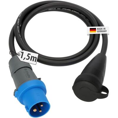 Brennenstuhl Verloopkabel Camping met CEE-stekker en aardingscontactkoppeling (1,5m kabel in zwart, H07RN-F 3G2.5, 230V/16A, voor permanent gebruik buitenshuis IP44, Made in Germany) Brennenstuhl Verloopkabel Camping met CEE-stekker en aardingscontactkoppeling (1,5m kabel in zwart, H07RN-F 3G2.5, 230V/16A, voor permanent gebruik buitenshuis IP44, Made in Germany)