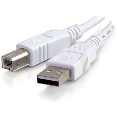 C2G 13172 USB-kabel USB 2.0 A male to B male kabel voor printers, scanners, Brother, Canon, Dell, Epson, HP en meer, wit (6,6 voet, 2 meter) C2G 13172 USB-kabel USB 2.0 A male to B male kabel voor printers, scanners, Brother, Canon, Dell, Epson, HP en meer, wit (6,6 voet, 2 meter)