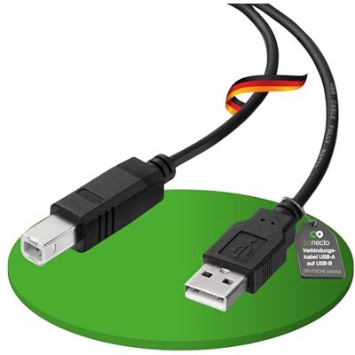 conecto USB 2.0 kabel/printerkabel, USB A-stekker naar USB B-stekker, 480 Mbit/s, zwart, 3,00 m conecto USB 2.0 kabel/printerkabel, USB A-stekker naar USB B-stekker, 480 Mbit/s, zwart, 3,00 m