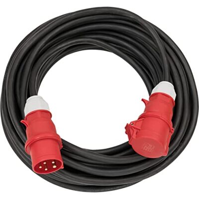 Brennenstuhl Professional CEE-verlengkabel IP44 (25m kabel, H07RN-F 5G4.0, 5-polig met CEE-stekker en koppeling, voor buitengebruik IP44, Made in Germany) zwart Brennenstuhl Professional CEE-verlengkabel IP44 (25m kabel, H07RN-F 5G4.0, 5-polig met CEE-stekker en koppeling, voor buitengebruik IP44, Made in Germany) zwart