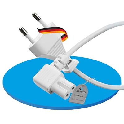 SONERO SON C7W-050W - Voedingkabel - Euro stekker - IEC C7 90° - Huishoudelijk Accessoire SONERO SON C7W-050W - Voedingkabel - Euro stekker - IEC C7 90° - Huishoudelijk Accessoire