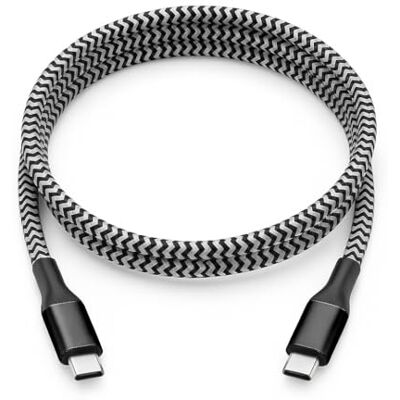 Ewent USB-C naar USB-C Kabel 2m, PD 60W Snelladen + Gegevensoverdracht 480Mbps, Gevlochten Nylon, Premium Zwart/Wit Textiel, voor Smartphone, Tablet, Laptop en USB-C Apparaten Ewent USB-C naar USB-C Kabel 2m, PD 60W Snelladen + Gegevensoverdracht 480Mbps, Gevlochten Nylon, Premium Zwart/Wit Textiel, voor Smartphone, Tablet, Laptop en USB-C Apparaten