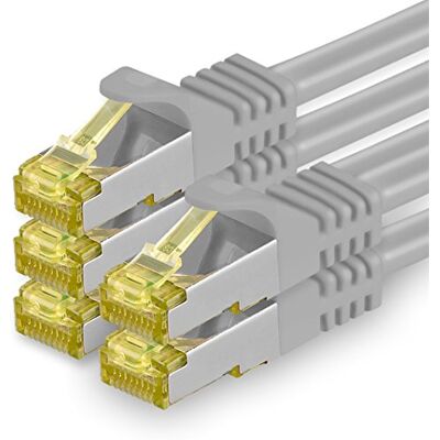 1aTTack.de CAT 7 LAN-kabel 0,5m 10Gbps Netwerkkabel S/FTP (5 stuks Grijs) 1m 2m 3m 5m 7,5m 10m 15m 20m 25m 30m, RJ45 hoge snelheid, afgeschermde Ethernetkabel voor gaming, modem, router, pc 1aTTack.de CAT 7 LAN-kabel 0,5m 10Gbps Netwerkkabel S/FTP (5 stuks Grijs) 1m 2m 3m 5m 7,5m 10m 15m 20m 25m 30m, RJ45 hoge snelheid, afgeschermde Ethernetkabel voor gaming, modem, router, pc