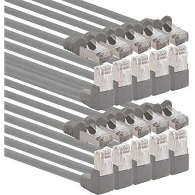 1aTTack.de 3.0m CAT6 LAN-netwerkkabel RJ45 90° hoek, 10 stuks grijs Eén RJ45-stekker 90° haaks, één RJ45-stekker recht, S-FTP PIMF, Cat 6 patchkabel, LAN, router, switch, modem 1aTTack.de 3.0m CAT6 LAN-netwerkkabel RJ45 90° hoek, 10 stuks grijs Eén RJ45-stekker 90° haaks, één RJ45-stekker recht, S-FTP PIMF, Cat 6 patchkabel, LAN, router, switch, modem