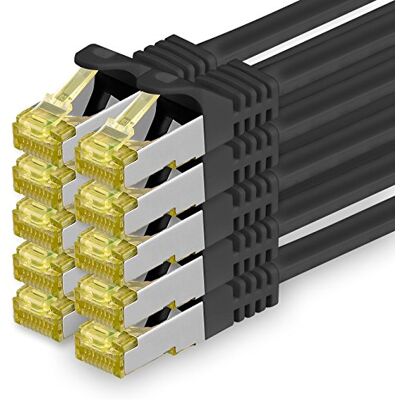 1aTTack.de CAT 7 LAN-kabel 3.0m 10Gbps Netwerkkabel S/FTP (10 stuks Zwart) 1m 2m 3m 5m 7,5m 10m 15m 20m 25m 30m, RJ45 hoge snelheid, afgeschermde Ethernetkabel voor gaming, modem, router, pc 1aTTack.de CAT 7 LAN-kabel 3.0m 10Gbps Netwerkkabel S/FTP (10 stuks Zwart) 1m 2m 3m 5m 7,5m 10m 15m 20m 25m 30m, RJ45 hoge snelheid, afgeschermde Ethernetkabel voor gaming, modem, router, pc