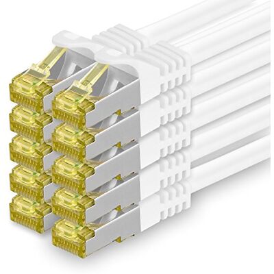 1aTTack.de CAT 7 LAN-kabel 3.0m 10Gbps Netwerkkabel S/FTP (10 stuks Wit) 1m 2m 3m 5m 7,5m 10m 15m 20m 25m 30m, RJ45 hoge snelheid, afgeschermde Ethernetkabel voor gaming, modem, router, pc 1aTTack.de CAT 7 LAN-kabel 3.0m 10Gbps Netwerkkabel S/FTP (10 stuks Wit) 1m 2m 3m 5m 7,5m 10m 15m 20m 25m 30m, RJ45 hoge snelheid, afgeschermde Ethernetkabel voor gaming, modem, router, pc