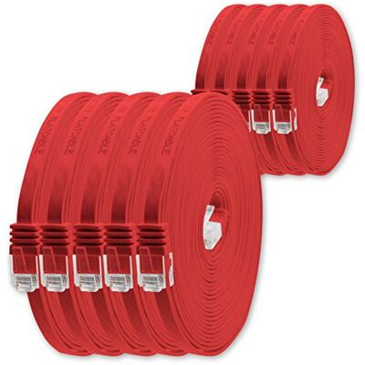 1aTTack.de 0,5 m Rood 10 stuks Cat.6 platte netwerkkabel Cat6 platte kabel ultra platte Cat.6 patchkabel 1000 Mbit/s Gigabit LAN (RJ45) platte slanke micro 1aTTack.de 0,5 m Rood 10 stuks Cat.6 platte netwerkkabel Cat6 platte kabel ultra platte Cat.6 patchkabel 1000 Mbit/s Gigabit LAN (RJ45) platte slanke micro