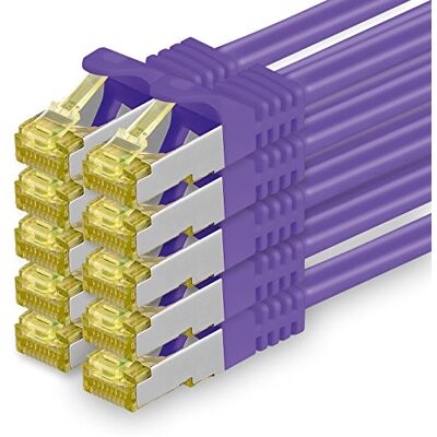 1aTTack.de CAT 7 LAN-kabel 0,5m 10Gbps Netwerkkabel S/FTP (10 stuks Paars) 1m 2m 3m 5m 7,5m 10m 15m 20m 25m 30m, RJ45 hoge snelheid, afgeschermde Ethernetkabel voor gaming, modem, router, pc 1aTTack.de CAT 7 LAN-kabel 0,5m 10Gbps Netwerkkabel S/FTP (10 stuks Paars) 1m 2m 3m 5m 7,5m 10m 15m 20m 25m 30m, RJ45 hoge snelheid, afgeschermde Ethernetkabel voor gaming, modem, router, pc