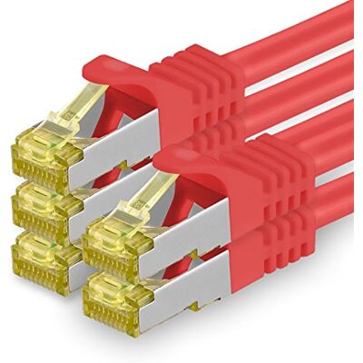 1aTTack.de CAT 7 LAN-kabel 2m 10Gbps Netwerkkabel S/FTP (5 stuks Rood) 1m 2m 3m 5m 7,5m 10m 15m 20m 25m 30m, RJ45 hoge snelheid, afgeschermde Ethernetkabel voor gaming, modem, router, pc 1aTTack.de CAT 7 LAN-kabel 2m 10Gbps Netwerkkabel S/FTP (5 stuks Rood) 1m 2m 3m 5m 7,5m 10m 15m 20m 25m 30m, RJ45 hoge snelheid, afgeschermde Ethernetkabel voor gaming, modem, router, pc