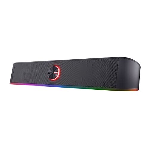 Trust GXT 619 Thorne Soundbar met RGB Verlichting PC Luidsprekers met RGB LED verlichting, Speakers voor Desktop/Laptop/Computer, 12W, USB Powered