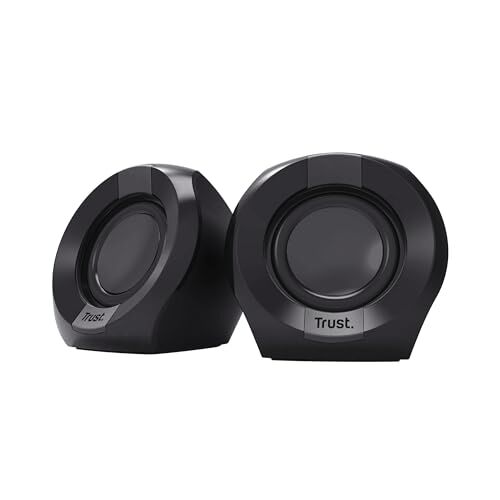 Trust Polo Stereo Speakers 2.0, 8W (4W RMS), Compacte Luidsprekers met USB-voeding, Jack Audio 3.5 mm, In-line Bediening, Mini PC Speaker Set voor Computer, Laptop, Desktop Zwart