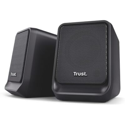 Trust Milo Compacte 2.0 Luidsprekers USB-C Stereo 12W (6W RMS), Zwart Mini PC Speakers met Inline Volumeregeling, USB-C Aansluiting voor zowel Geluid als Stroom, Gerecycled GRS-plastic Trust Milo Compacte 2.0 Luidsprekers USB-C Stereo 12W (6W RMS), Zwart Mini PC Speakers met Inline Volumeregeling, USB-C Aansluiting voor zowel Geluid als Stroom, Gerecycled GRS-plastic