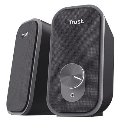 Trust Orada Stereo Speakers 2.0, 12 W (6 W RMS), Jack Audio 3.5 mm, Zwart Compacte Luidsprekers met USB-voeding, Hoofdtelefoon Aansluiting, PC Speaker Set voor Computer Laptop Desktop Mac Trust Orada Stereo Speakers 2.0, 12 W (6 W RMS), Jack Audio 3.5 mm, Zwart Compacte Luidsprekers met USB-voeding, Hoofdtelefoon Aansluiting, PC Speaker Set voor Computer Laptop Desktop Mac