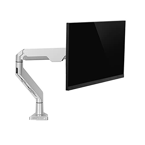 QTBH Monitorstandaard arm 10"-32" Silver Monitor Stand Hoogte-instelbare Single Monitor Desk Mount Full Motion Tilt Rotation Monitor ARM met klem en inkortbasis Monitorstandaard (Style : A)