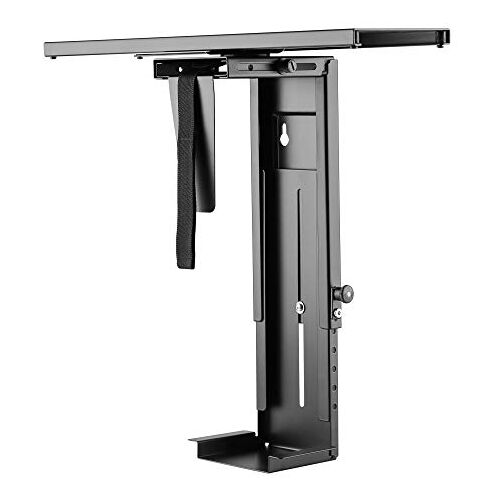 RICOO PC-houder onder bureau computerhouder voor ondertafel TRH-05 tot 10 kg & 360 graden draaibaar flexibel draaibaar computerserver rack behuizing tafelhouder