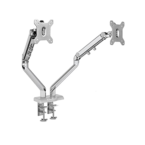 QTBH Monitorstandaard arm 17"-32" Dual Monitor Mount Arm Silver Mechanical Spring Monitor Stand Verstelbare Aluminium Legering Monitor Stand Desk Mount met C-klem Monitorstandaard (Style : B)