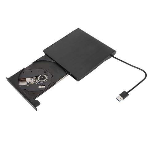 ASHATA Extern CD DVD-station voor Laptop, USB 3.0 Externe CD DVD-brander, Draagbare Externe CD DVD-lezer Schrijver voor Pc voor Win 7 8 8.1 10 Vista voor Linux voor OS X (BLACK)